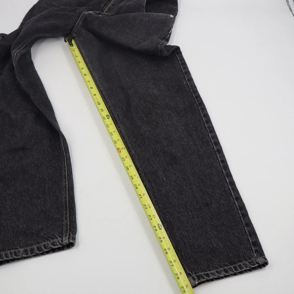 Vintage US-CUP Black Acid Wash Straight Leg Jeans Mens 30x30 High Rise 90s Denim